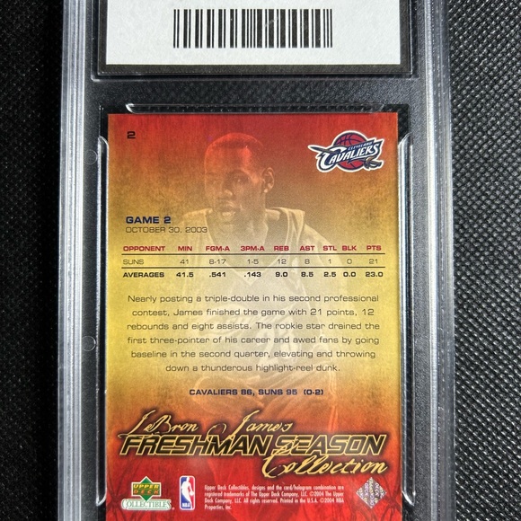 2003 upper deck lebron james rc rookie gma 10 gem mint Cleveland cavaliers mvp - Picture 2 of 3